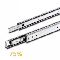 Glissières à billes charge maxi par paire jusqu'à 50kg course 75% avec ou sans option