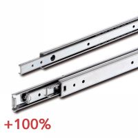 Glissières à billes charge maxi par paire jusqu'à 50kg course +100% avec ou sans option