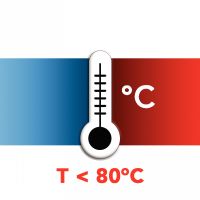Long-term use up to 80C