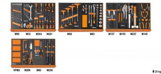 Composition de 151 outils pour la maintenance générale en plateaux mousse compacte