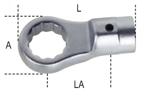 Clés polygonales pour clé dynamométrique série 674 avec entraînement rond, ø 22 mm (Schema)