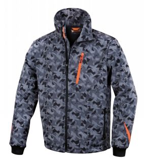 Veste softshell gris camouflage