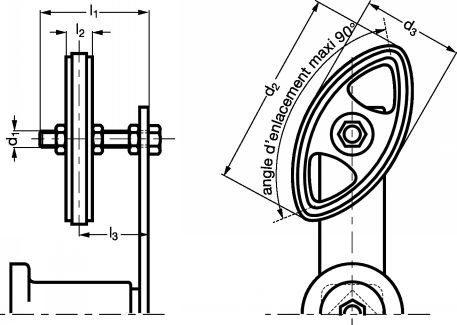 Patin pour élément tendeur - Plan