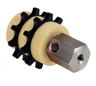 Pignon de lubrification de chaîne en PU pour chaînes à rouleaux doubles, raccord de lubrification radial