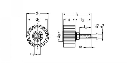 Roues dentées de lubrification en PU denture droite, raccord de lubrification axial - Plan
