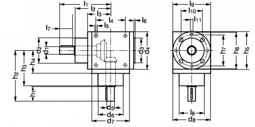 Réducteurs à engrenage conique miniature rapport 2:1 - Plan