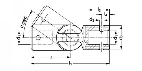 Joint de cardan à rotule - Plan