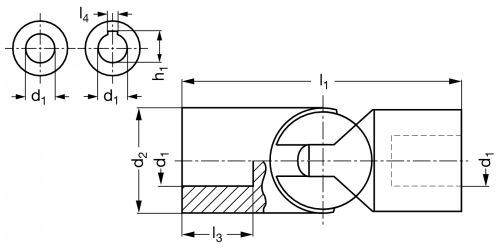 Joint de cardan à rotule - Plan