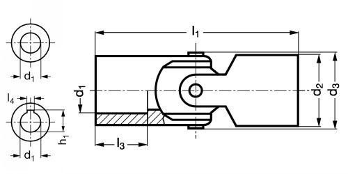 Joint de cardan à croisillon - Plan