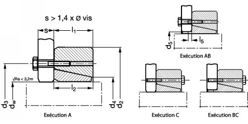 Liaison arbre plateau type AS - Plan