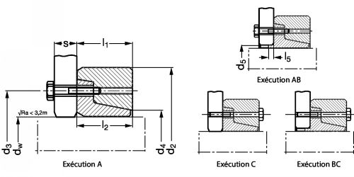 Liaison arbre plateau type AS - Plan