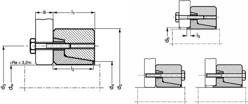 Liaison arbre plateau type AS - Plan