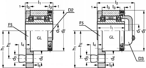 Roue libre type GL - Plan