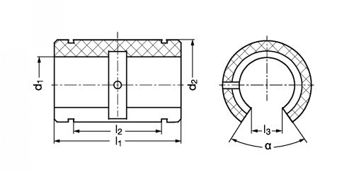 Douilles lisses ISO DLAT en polym&egrave;re ouverte - Plan