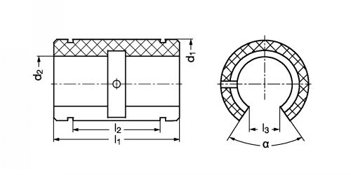 Douilles lisses ISO PO3 en polymère ouverte - Plan