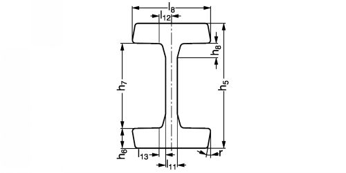 Rail en I pour galet combiné - Plan