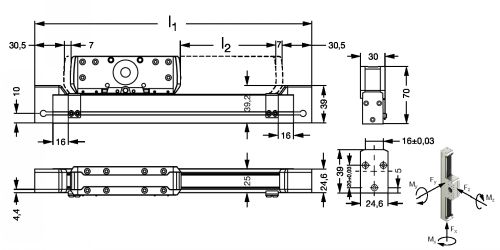 Module linéaire HC-B entraînement par courroie - taille 100 - Plan