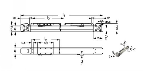 Module linéaire HM-B entraînement par courroie - taille 40 - Plan