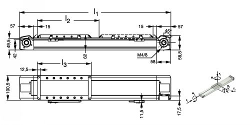 Module linéaire HT-B entraînement par courroie - taille 100 - Plan
