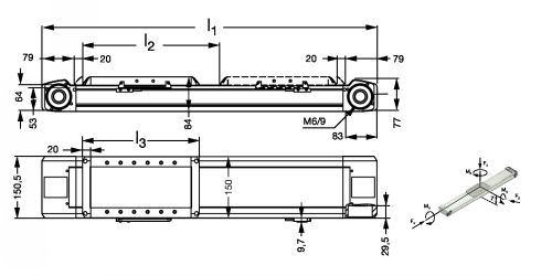 Module linéaire HT-B entraînement par courroie - taille 150 - Plan