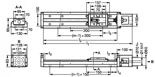 Axe modulaire de précision KK Taille 130 - Plan