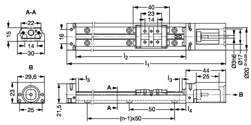 Axe modulaire de précision KK Taille 30 - Plan