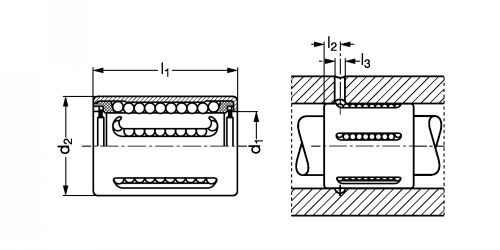 Douille à billes compacte - Plan