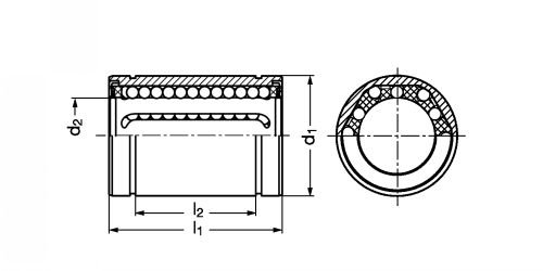 Douilles à billes KB-3-SSK ISO série 3 - Plan