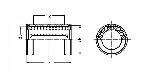 Douilles à billes DBKB ISO exécution fermée - Plan