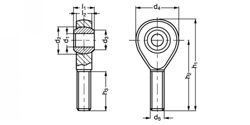 Embout à rotule mâle - Plan