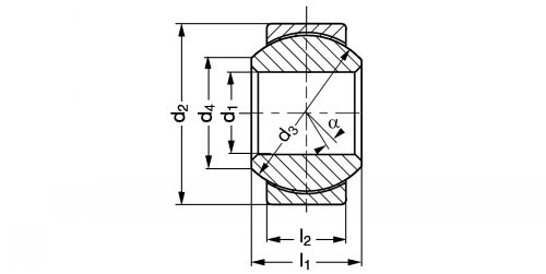 Rotule radiale acier/PTFE - Plan