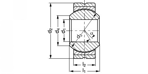 Rotule radiale spéciale acier inox/PTFE - Plan