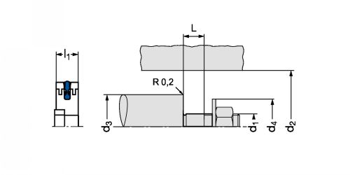 Joint de piston de vérin pneumatique NBR PNEUKO G - Plan