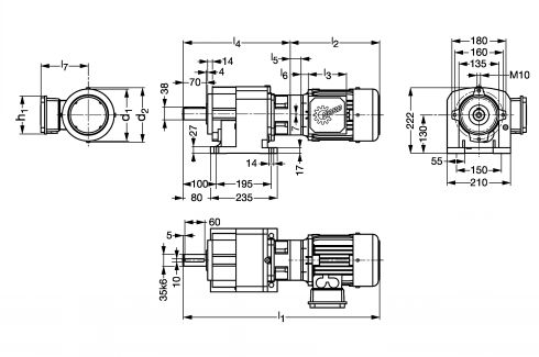 Motoréducteur engrenages cylindriques ECN672 - ECN673