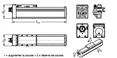 Axe à vis à billes Taille 100 - Plan