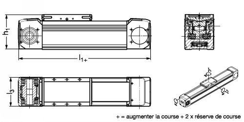 Axe à courroie crantée Taille 100 - Plan