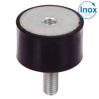 Butée caoutchouc cylindrique type MF acier inoxydable