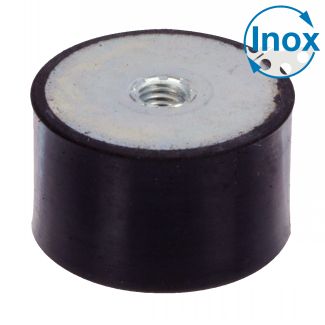 Butée caoutchouc cylindrique type FF acier inoxydable