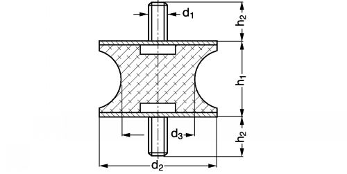 Support concave élastique - Plan