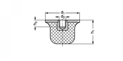 Supports coniques élastiques type KE, acier galvanisé - Plan