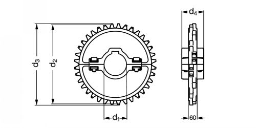 Pignon série 1000 standard - plan