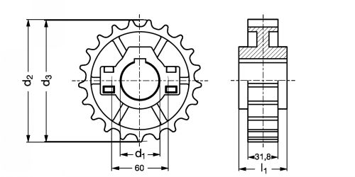 Pignon série 881 standard - plan