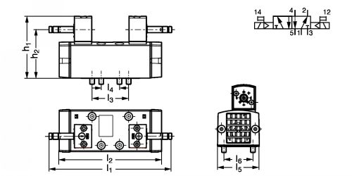 Distributeur ISO 5/2 - Plan