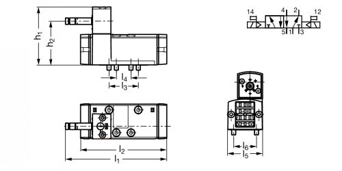 Distributeur ISO 5/2 - Plan