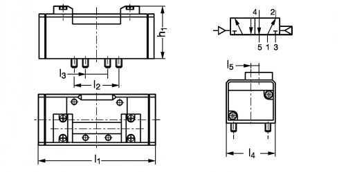 Distributeur ISO 5/2 - Plan