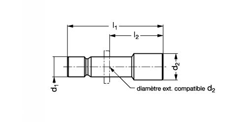 Bouchon encliquetable laiton nickelé - Plan