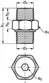 Mamelon mâle conique 3 pièces - Plan
