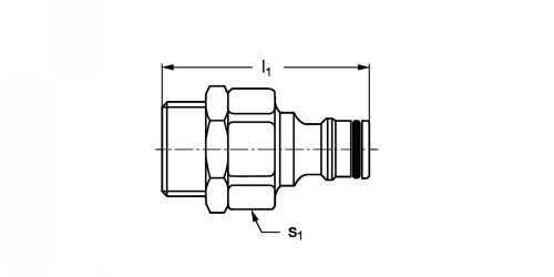 Embout eau fileté - Plan