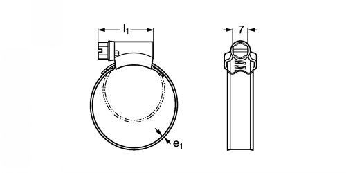 Collier à vis inox à bande pleine - Plan