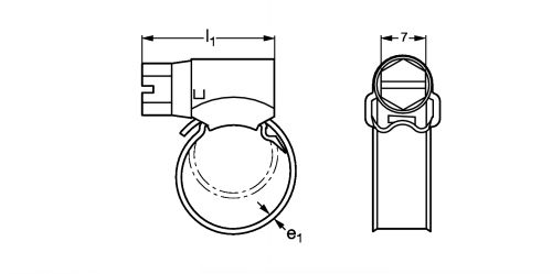 Collier à vis inox à bande pleine - Plan